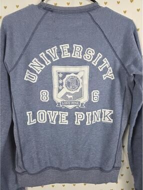 Victorias Secret Pink Vintage y2K UNIVERSITY 86 Crew Sweater SMALL